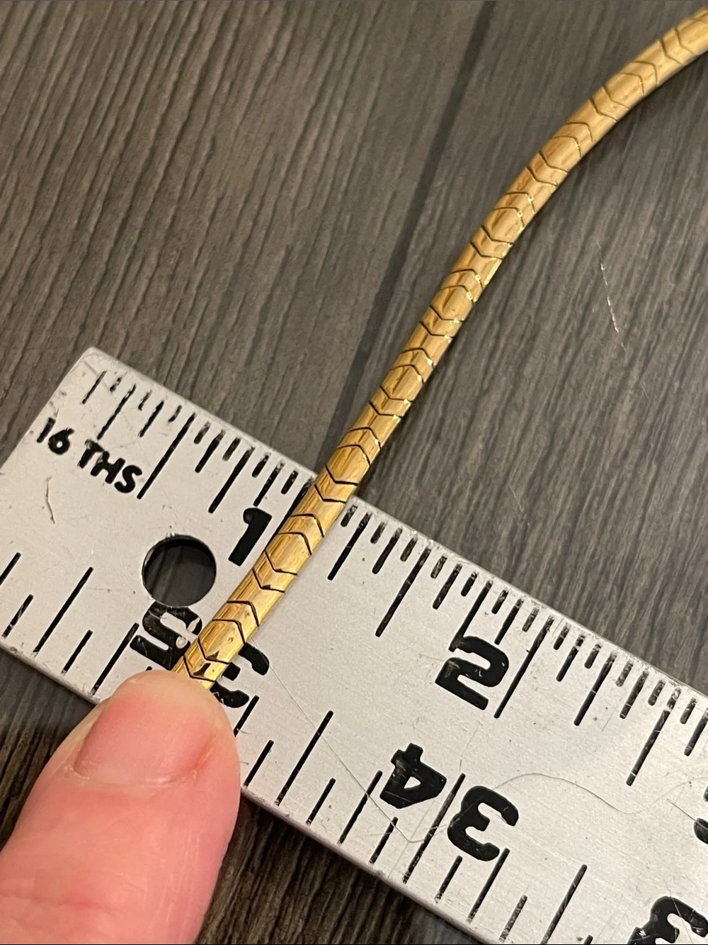Vintage Gold-tone Omega with Chevron Pattern 16 1/8” approx
